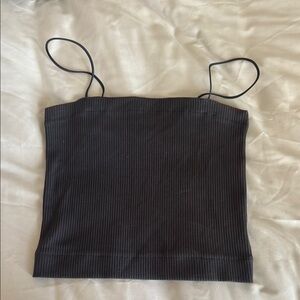 American Eagle Outfitters Black Ribbed Crop Camisole